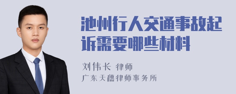 池州行人交通事故起诉需要哪些材料