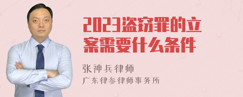 2023盗窃罪的立案需要什么条件