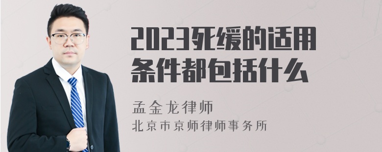 2023死缓的适用条件都包括什么