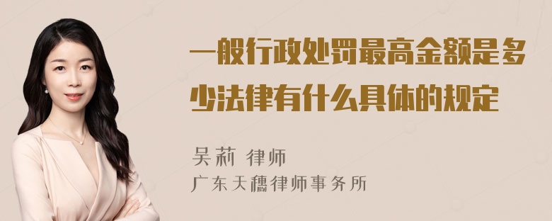 一般行政处罚最高金额是多少法律有什么具体的规定