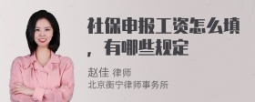 社保申报工资怎么填，有哪些规定