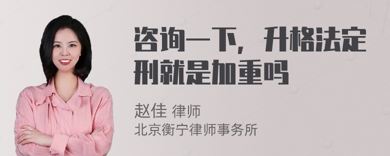 咨询一下，升格法定刑就是加重吗