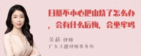 扫墓不小心把山烧了怎么办，会有什么后悔，会坐牢吗