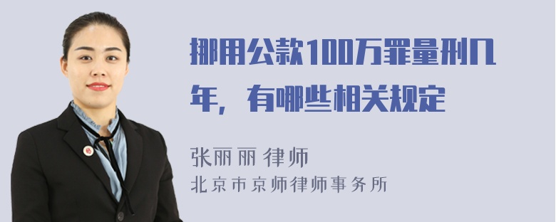 挪用公款100万罪量刑几年，有哪些相关规定