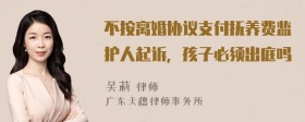 不按离婚协议支付抚养费监护人起诉，孩子必须出庭吗