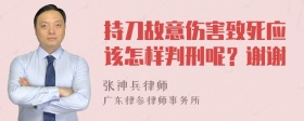 持刀故意伤害致死应该怎样判刑呢？谢谢