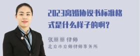 2023离婚协议书标准格式是什么样子的啊？