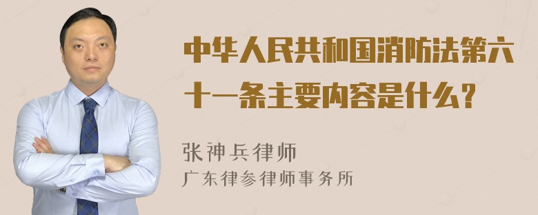 中华人民共和国消防法第六十一条主要内容是什么？