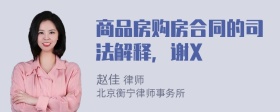 商品房购房合同的司法解释，谢X