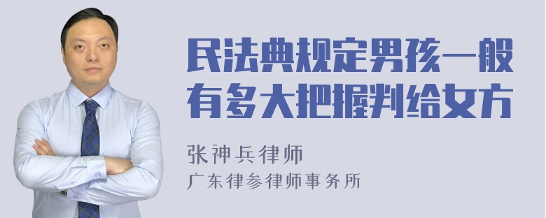 民法典规定男孩一般有多大把握判给女方