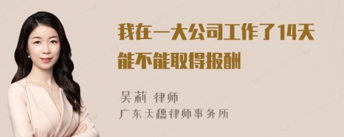 我在一大公司工作了14天能不能取得报酬