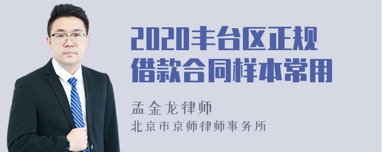 2020丰台区正规借款合同样本常用