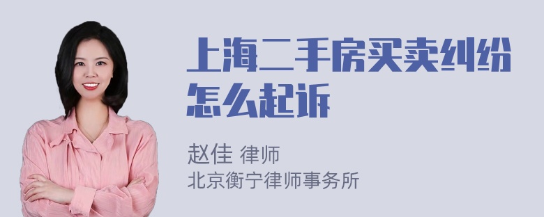 上海二手房买卖纠纷怎么起诉