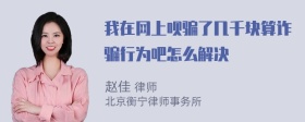 我在网上呗骗了几千块算诈骗行为吧怎么解决