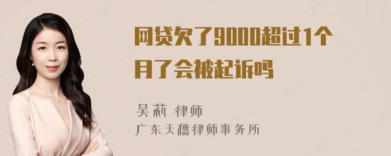 网贷欠了9000超过1个月了会被起诉吗