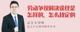 劳动争议解决途径是怎样的，怎么规定的