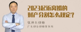 2023起诉离婚的财产分割怎么规定？