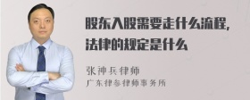 股东入股需要走什么流程，法律的规定是什么