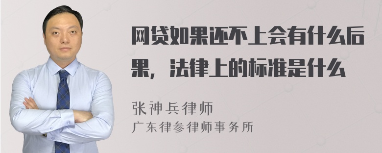 网贷如果还不上会有什么后果，法律上的标准是什么