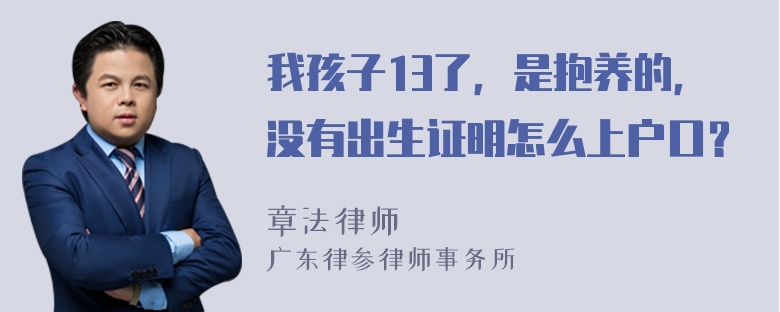 我孩子13了，是抱养的，没有出生证明怎么上户口？