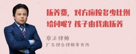 抚养费，对方应按多少比例给付呢？孩子由我来抚养