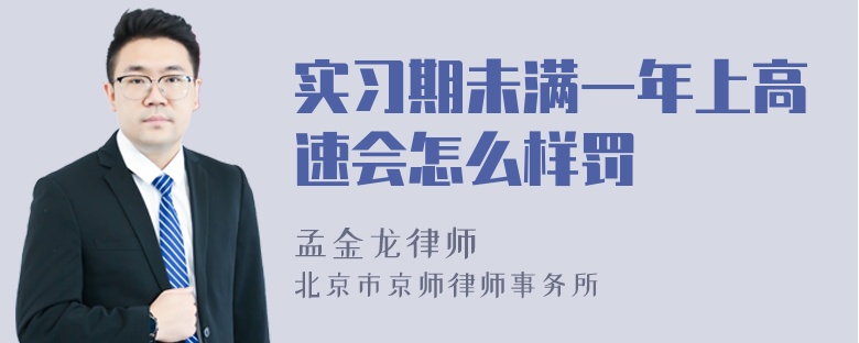 实习期未满一年上高速会怎么样罚