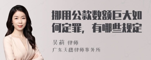 挪用公款数额巨大如何定罪，有哪些规定