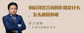 购房网签合同的作用是什么，怎么解释的呢