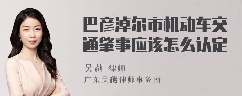 巴彦淖尔市机动车交通肇事应该怎么认定