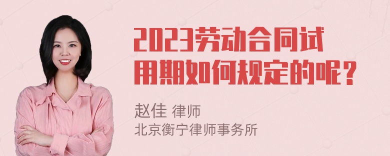 2023劳动合同试用期如何规定的呢？