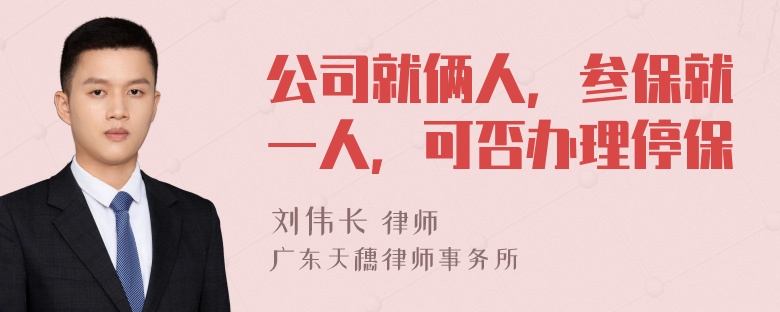 公司就俩人，参保就一人，可否办理停保