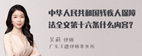 中华人民共和国残疾人保障法全文第十六条什么内容？