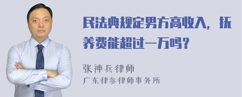 民法典规定男方高收入，抚养费能超过一万吗？