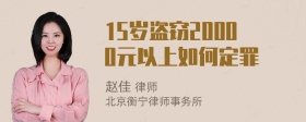 15岁盗窃20000元以上如何定罪