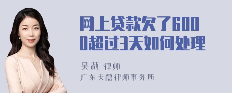 网上贷款欠了6000超过3天如何处理