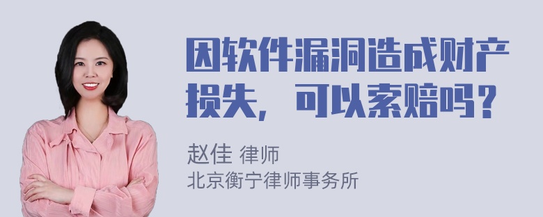 因软件漏洞造成财产损失，可以索赔吗？