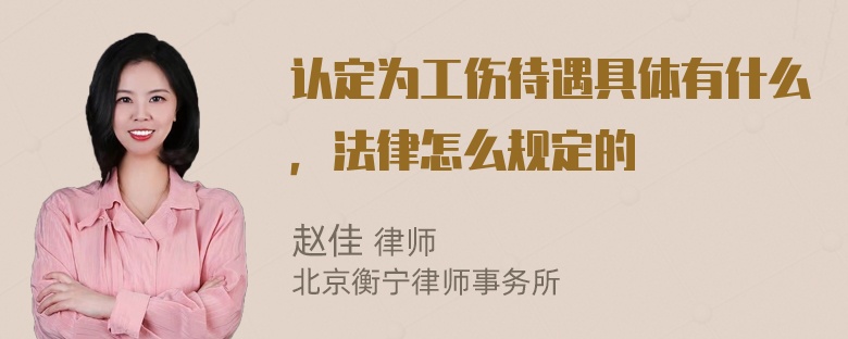 认定为工伤待遇具体有什么，法律怎么规定的