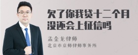 欠了你我贷十二个月没还会上征信吗