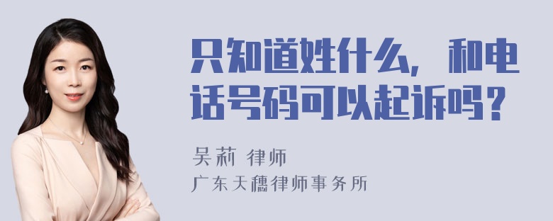 只知道姓什么，和电话号码可以起诉吗？