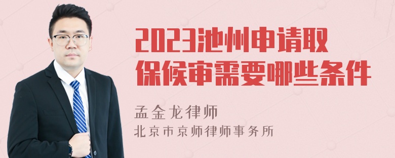 2023池州申请取保候审需要哪些条件