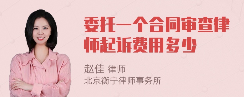 委托一个合同审查律师起诉费用多少