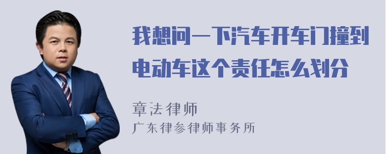 我想问一下汽车开车门撞到电动车这个责任怎么划分