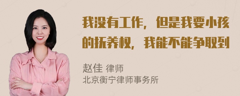 我没有工作，但是我要小孩的抚养权，我能不能争取到