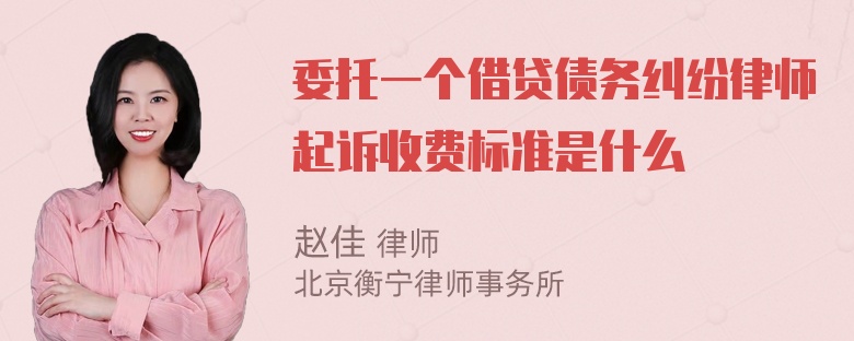 委托一个借贷债务纠纷律师起诉收费标准是什么