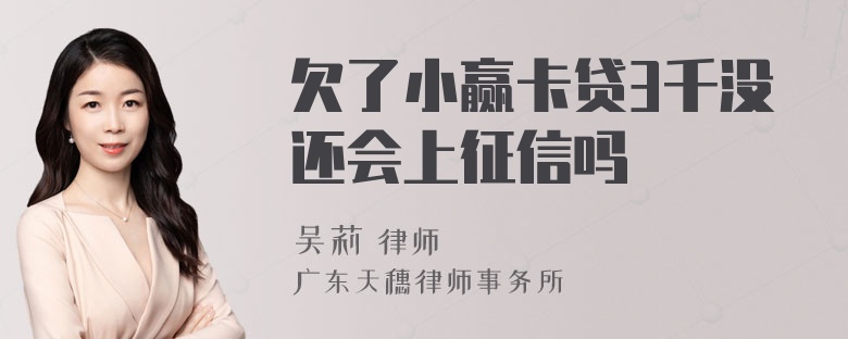 欠了小赢卡贷3千没还会上征信吗