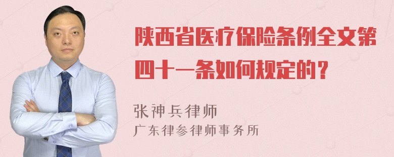 陕西省医疗保险条例全文第四十一条如何规定的？