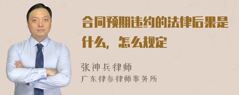 合同预期违约的法律后果是什么，怎么规定