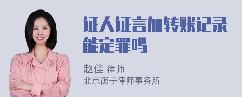 证人证言加转账记录能定罪吗