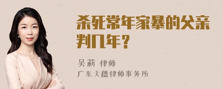 杀死常年家暴的父亲判几年？