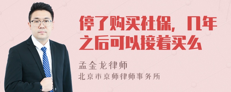 停了购买社保，几年之后可以接着买么